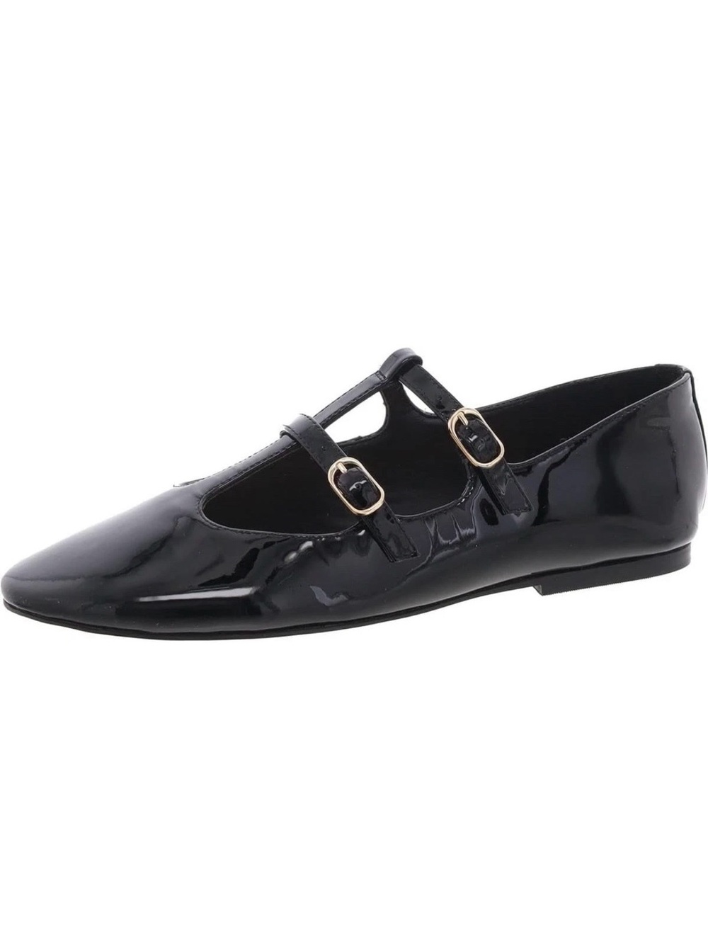 Marc Fisher Ltd Women's Evie Round Toe Dress Ballet Flats - Black Patent Leather